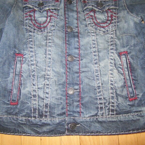 NWT TRUE RELIGION JIMMY SUPER T DENIM JACKET/IRREGULAR/SIZE MEDIUM! - Picture 7 of 11
